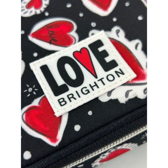 Brighton Hearts A Flutter Travel Jewelry Case NWT Zip Around Organizer Red Black - Picture 4 of 16
